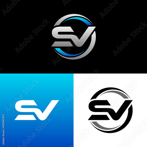 SV Letter Initial Logo Design Template Vector Illustration