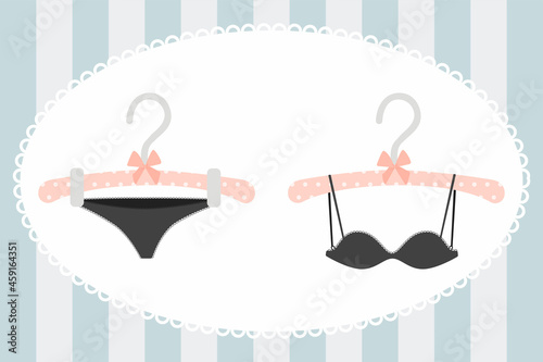 Set of elegant lingerie for women. Vector illustration. Cartoon flat style