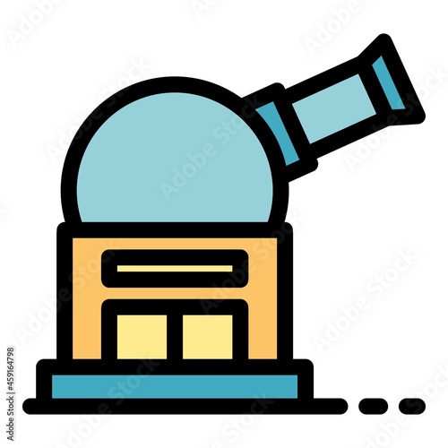 Space observatory icon. Outline space observatory vector icon color flat isolated