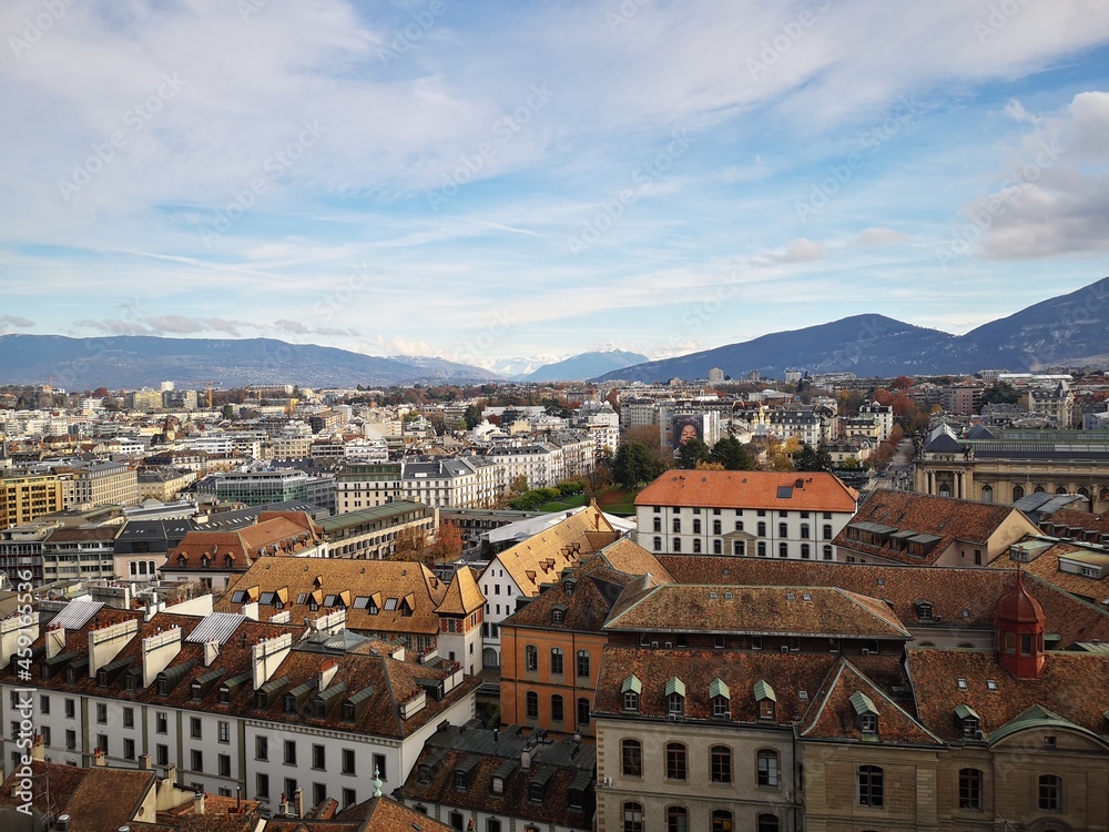 Views of the city of Geneva in Switzerland