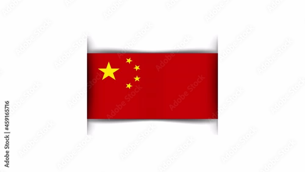 Realistic flag of the People's Republic of China. Animated horizontal banner of the Chinese flag. Alpha channel. Animation. Realistic flag of the People's Republic of China. Animated horizontal banner of the Chinese flag. Alpha channel. Animation.