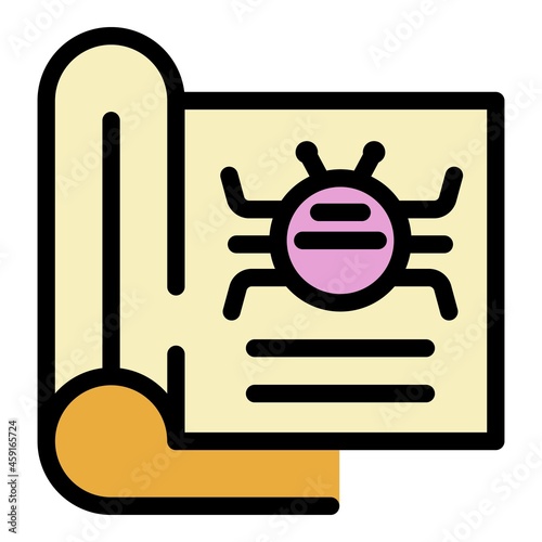 Hoax bug icon. Outline hoax bug vector icon color flat isolated
