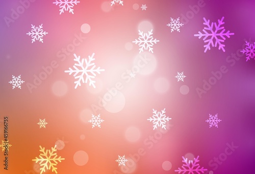 Light Pink  Yellow vector background in Xmas style.