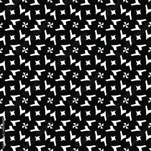 Seamless vector pattern in geometric ornamental style. Black  ornament.