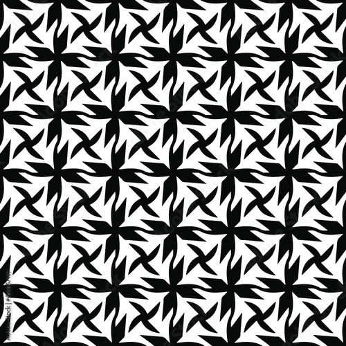 Seamless vector pattern in geometric ornamental style. Black ornament.