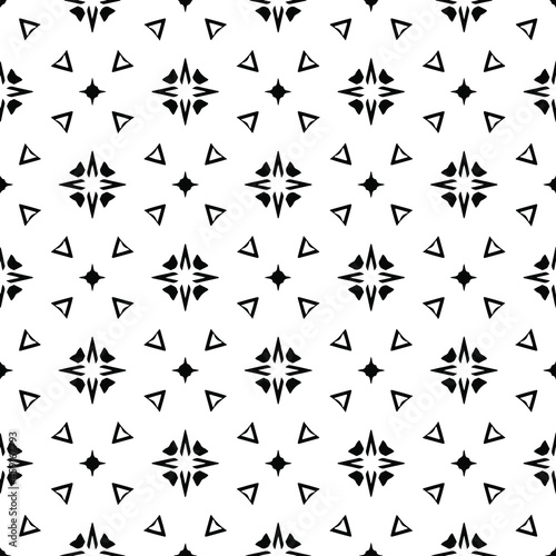 floral seamless pattern background.Geometric ornament for wallpapers and backgrounds. Black and white pattern.