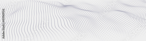 Abstract digital wave of particles. Network connection structure. Futuristic point wave. Large amount of data. Abstract background. Vector