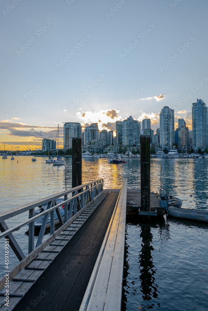 Vancouver city False creek harbour dock