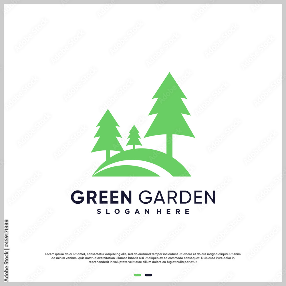 Garden logo abstract with modern style Premium Vector