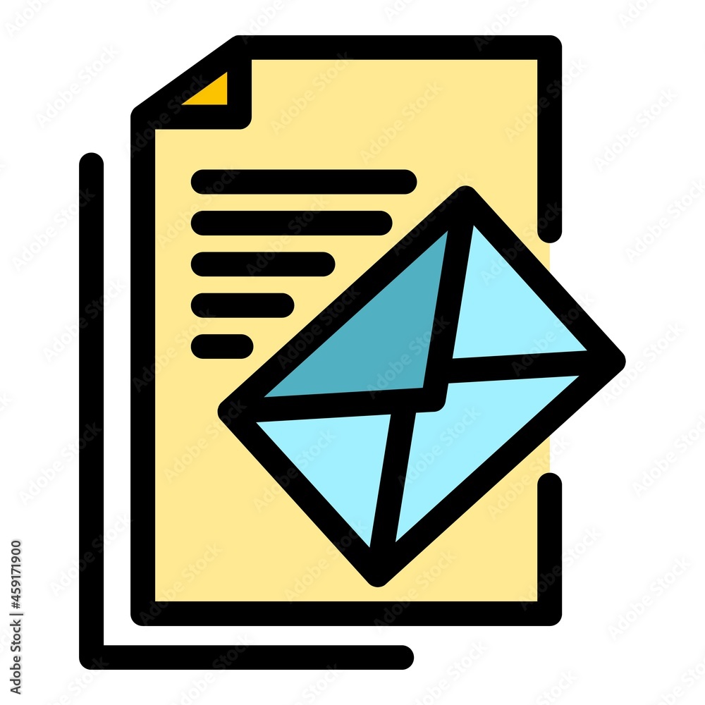 Mail paper icon. Outline mail paper vector icon color flat isolated Mail paper icon. Outline mail paper vector icon color flat isolated