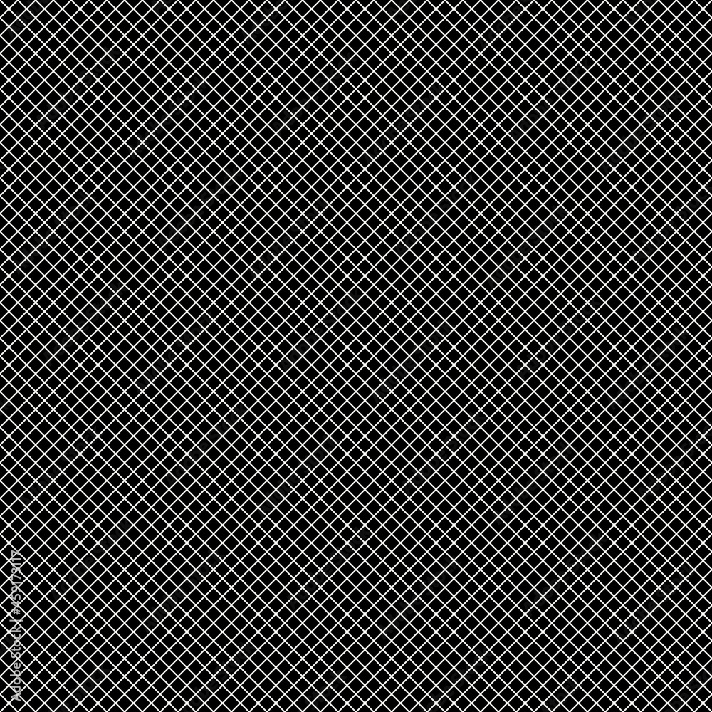 White grid diagonal on a black background White grid diagonal on a black background