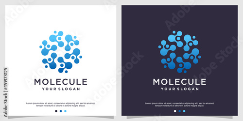 Molecule logo design template Premium Vector