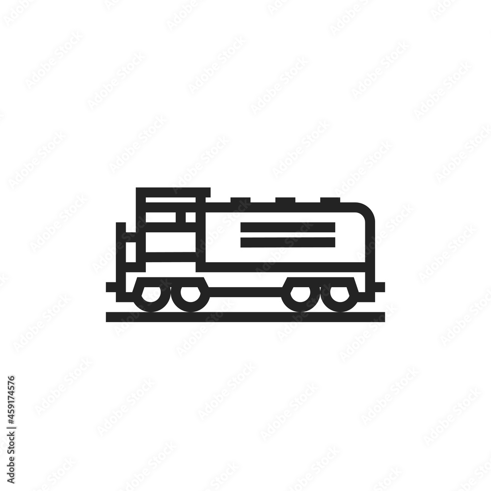 freight diesel locomotive line icon. railway transport symbol freight diesel locomotive line icon. railway transport symbol