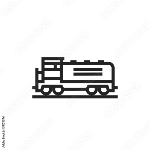 freight diesel locomotive line icon. railway transport symbol
