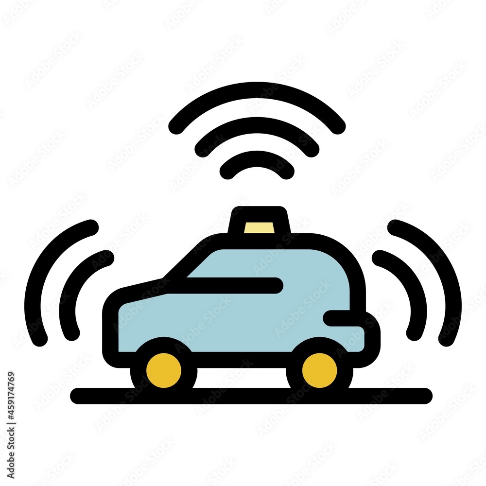 Smart car icon. Outline smart car vector icon color flat isolated Smart car icon. Outline smart car vector icon color flat isolated