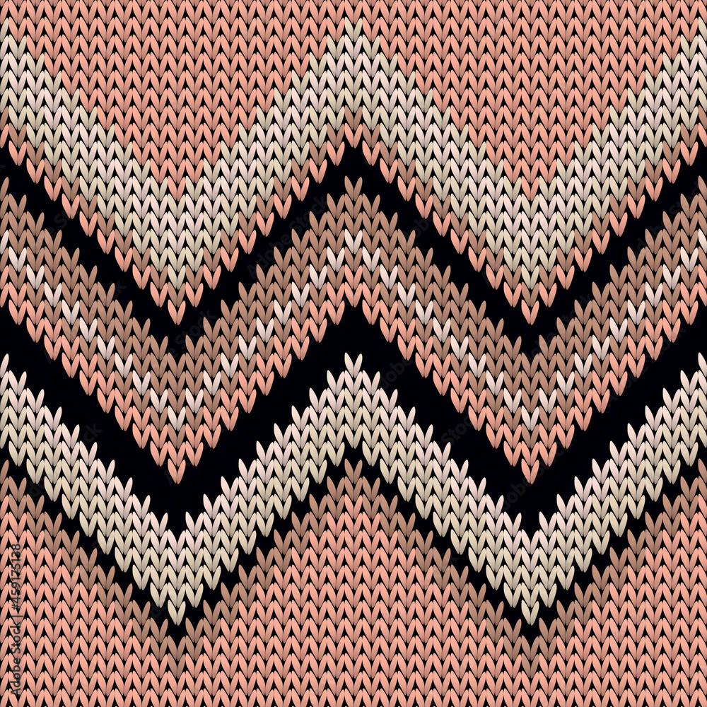 Obraz premium Natural zig zal lines knitting texture geometric