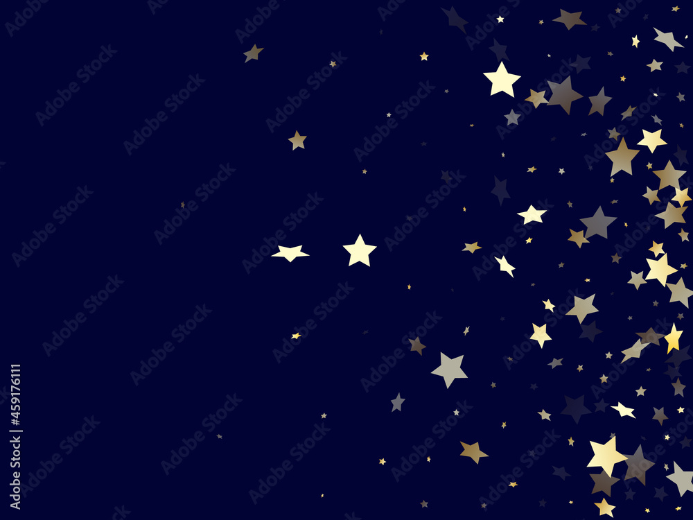 Gold falling star sparkle elements of glitter gradient vector background.