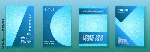 World Oceans Day brochure cover templates vector set.