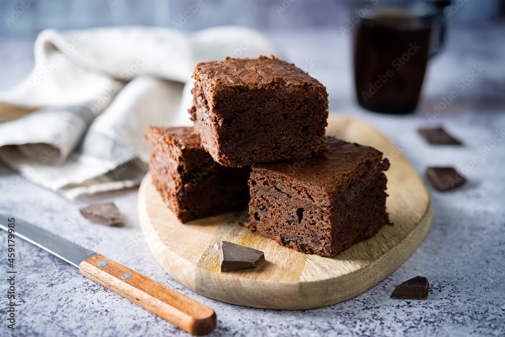 Chocolate brownie with chocolate drops Chocolate brownie with chocolate drops