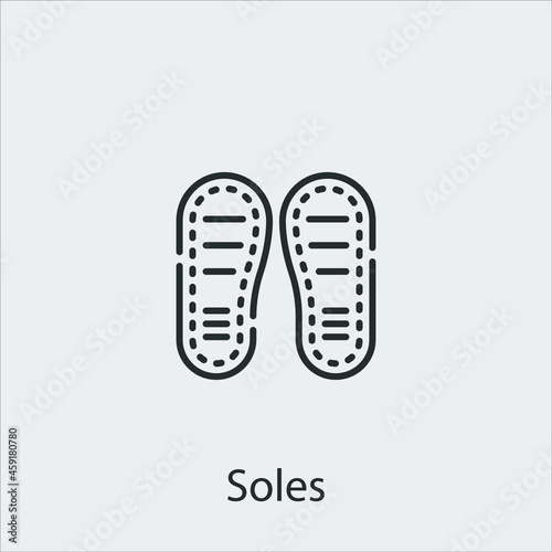 soles icon vector icon.Editable stroke.linear style sign for use web design and mobile apps,logo.Symbol illustration.Pixel vector graphics - Vector