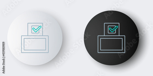 Line Vote box or ballot box with envelope icon isolated on grey background. Colorful outline concept. Vector