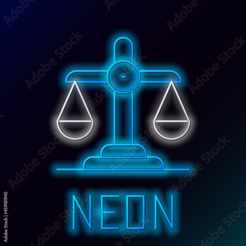 Glowing neon line Gender equality icon isolated on black background. Equal pay and opportunity business concept. Colorful outline concept. Vector