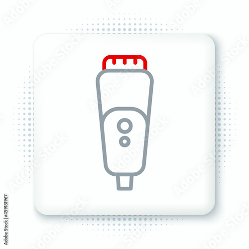 Line Electric razor blade for men icon isolated on white background. Electric shaver. Colorful outline concept. Vector
