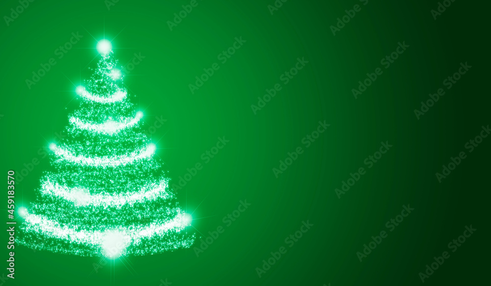 Fondo verde con árbol de navidad iluminado Fondo verde con árbol de navidad iluminado