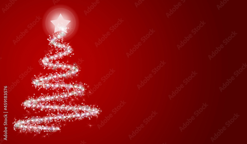 Fondo rojo con árbol de navidad iluminado Fondo rojo con árbol de navidad iluminado