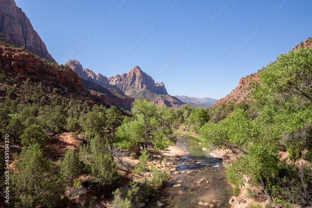 Iconic view of  the Virgin River in Zion National Park, Utah