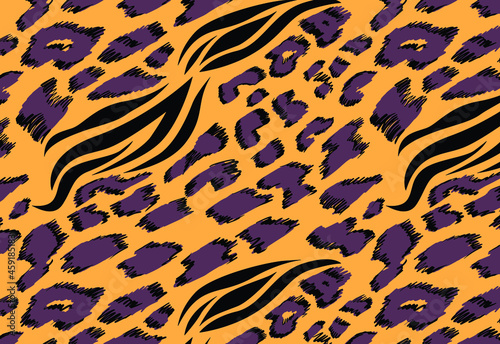 Leopard and zebra pattern design  vector background  gradient leopard and zebra design pattern