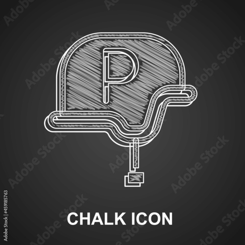 Chalk War journalist correspondent icon isolated on black background. Live news. Vector