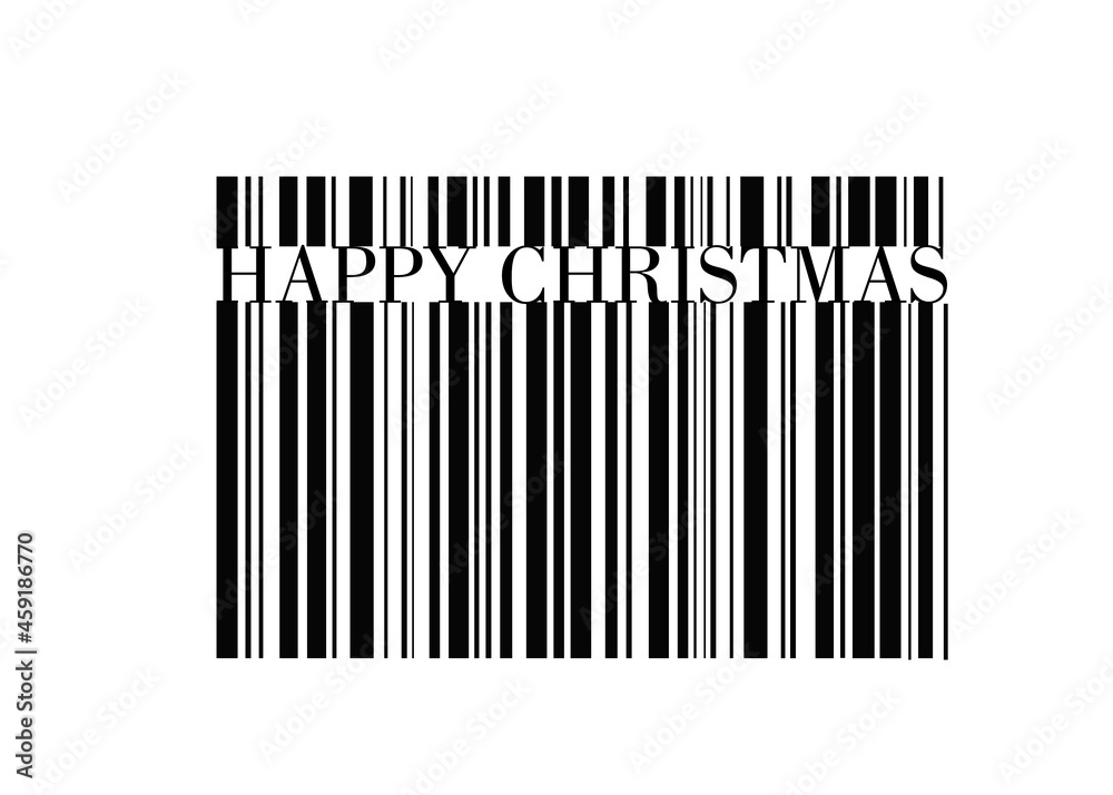 barcode happy christmas on a white background barcode happy christmas on a white background