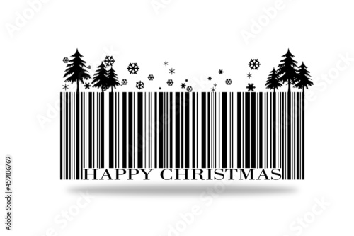 barcode happy christmas on a white background