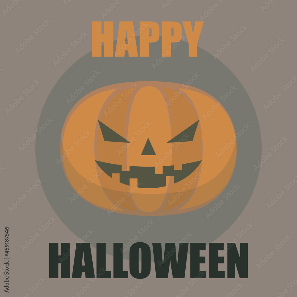 custom made wallpaper toronto digitalLarge simple orange halloween pumpkin head lamp on brown background