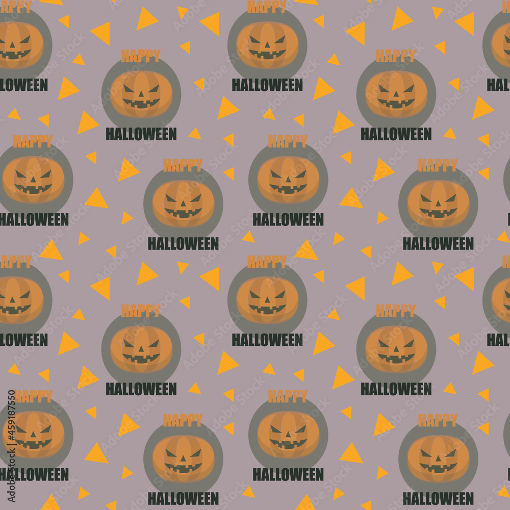 custom made wallpaper toronto digitalBrown light happy halloween festive with orange pumpkin head seamless pattern