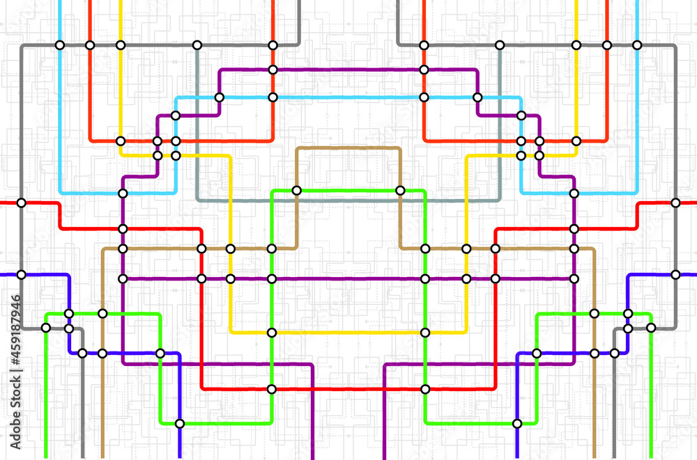 Metro map tube subway scheme. City transportation vector complex grid. Underground map. DLR and Crossrail map design template. Live strokes included. Educational puzzle game style connect the dots. Metro map tube subway scheme. City transportation vector complex grid. Underground map. DLR and Crossrail map design template. Live strokes included. Educational puzzle game style connect the dots.