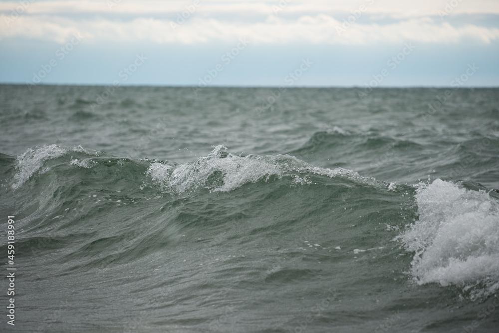 waves on the lake - windy day