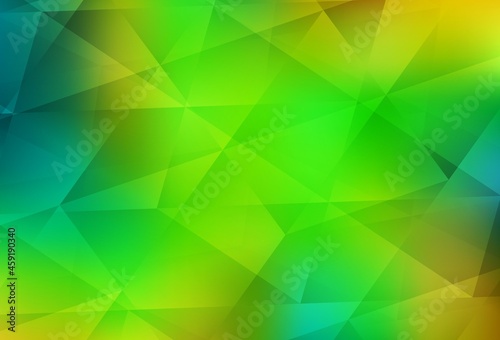 Light Green, Yellow vector polygon abstract layout.
