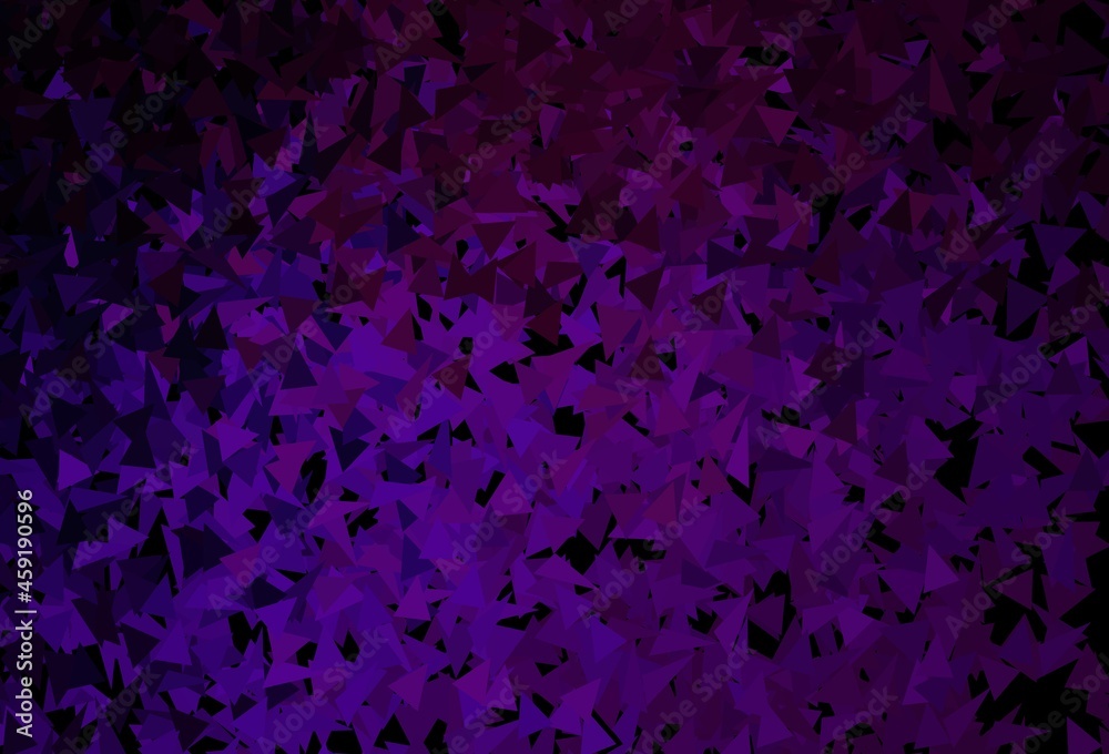 Obraz premium Dark Purple vector background with polygonal style.