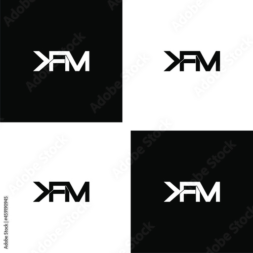 kfm initial letter monogram logo design set photo