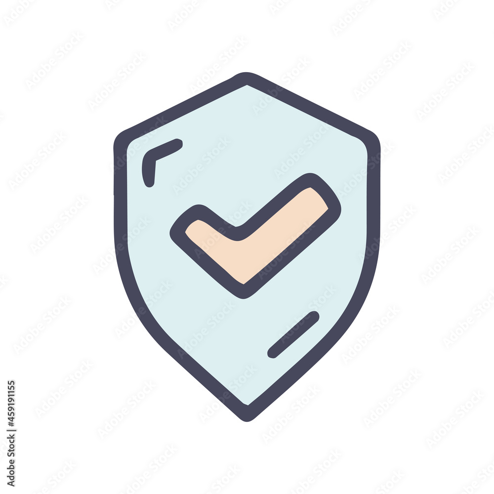 protection activated color vector doodle simple icon