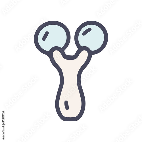facial massager color vector doodle simple icon