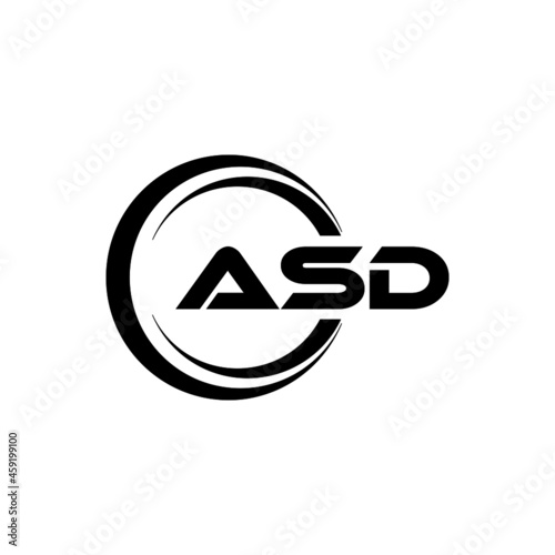 ASD letter logo design with white background in illustrator, vector logo modern alphabet font overlap style. calligraphy designs for logo, Poster, Invitation, etc.