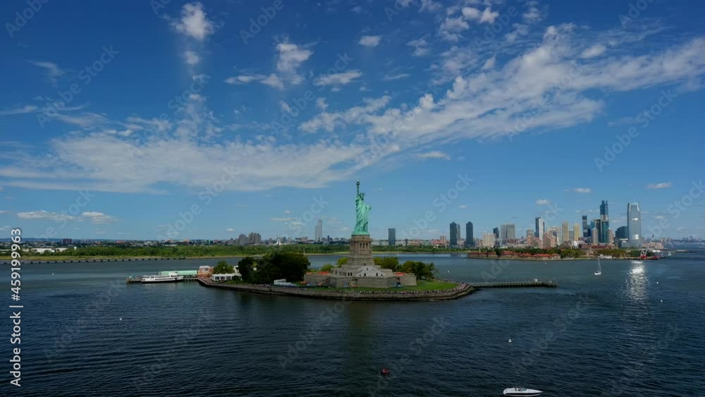 Scenic aerial view of the Statue of Liberty Scenic aerial view of the Statue of Liberty