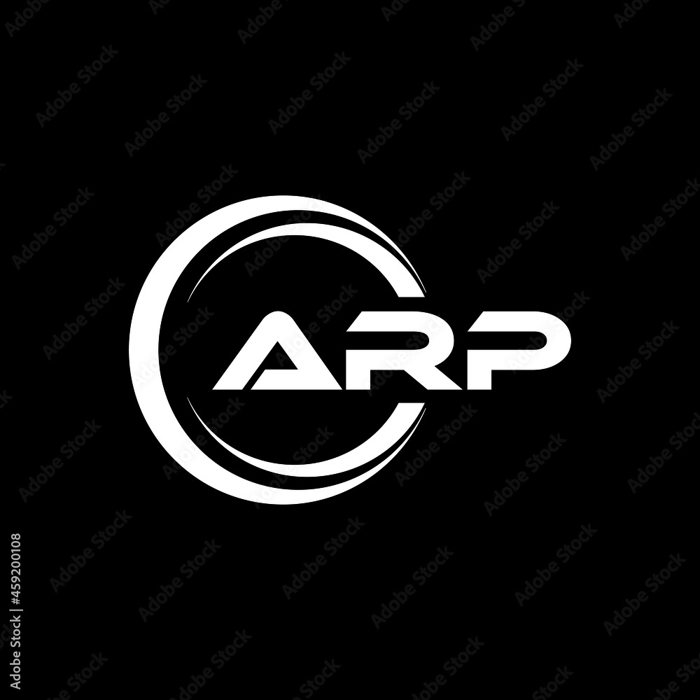 ARP letter logo design with black background in illustrator, vector ...