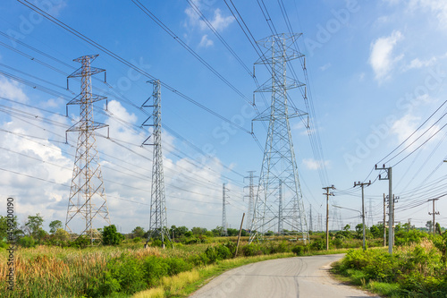 High voltage electric pole and low voltage electric for distribution to user