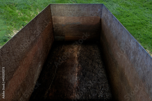 Obraz na plátně View of dug and empty open graves. religious place