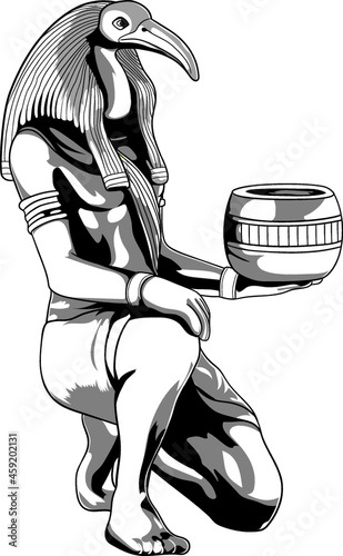 Outline illustration of the Ancient Egyptian diety, Thoth
