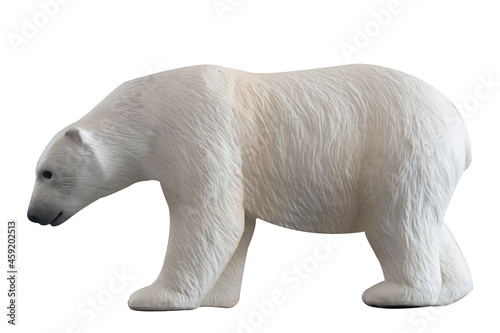 Polar bear toy isolated on white background with clipping path